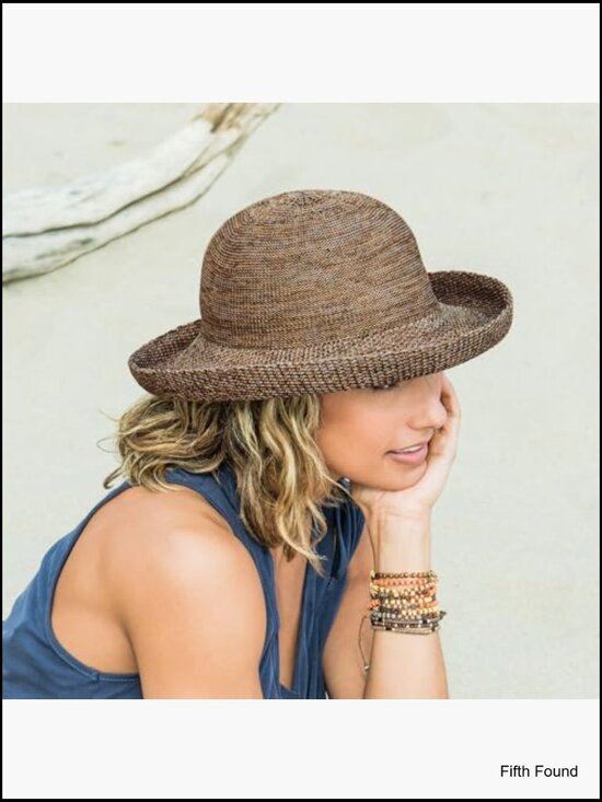Packable Sun Hat Adjustable Fit Medium Head Size Poly-Straw Travel main image 6
